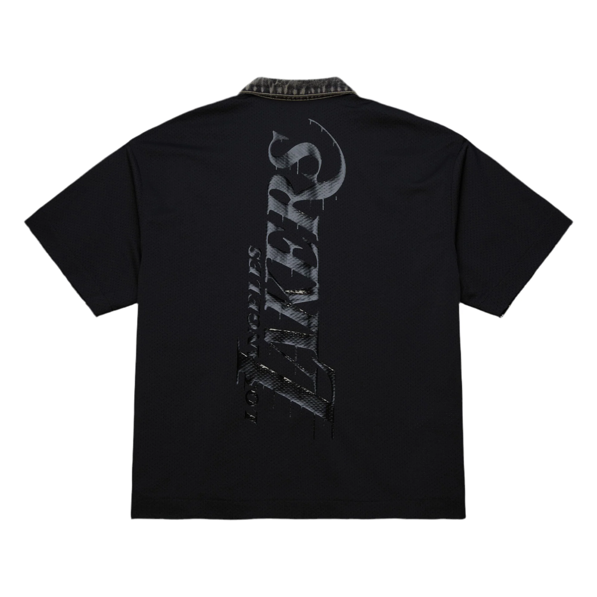 Lakers M&N x Purple Mesh Button Up - Image 5