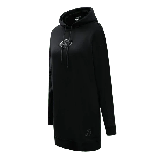 Lakers Women's Triple Black Fleece Hoodie Dress - Image 3
