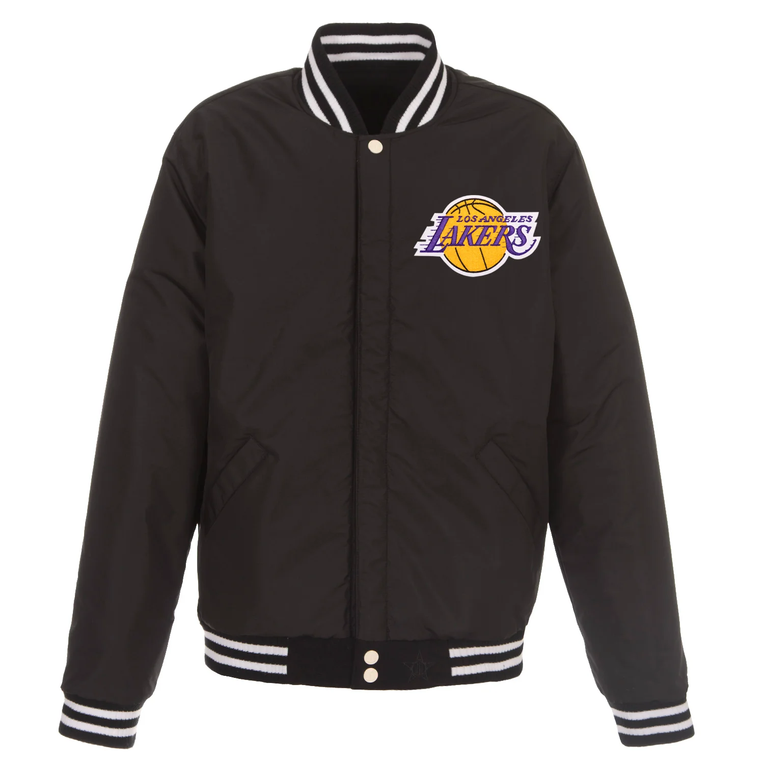 Los Angeles Lakers Reversible Fleece And PU Jacket - Image 3
